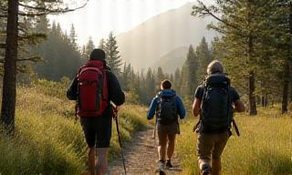 Group of hikers enjoying a trail