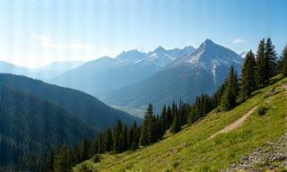 Mountain vista with hiking trails